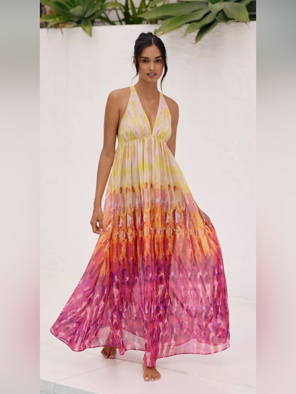 Anthropologie Sleeveless Tiered Maxi Dress
